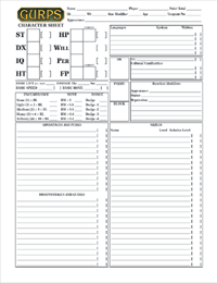 gurps character sheet 3rd edition